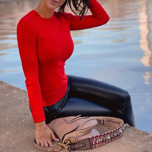 Zara Tops - Zara Women's Red Long Sleeve Top